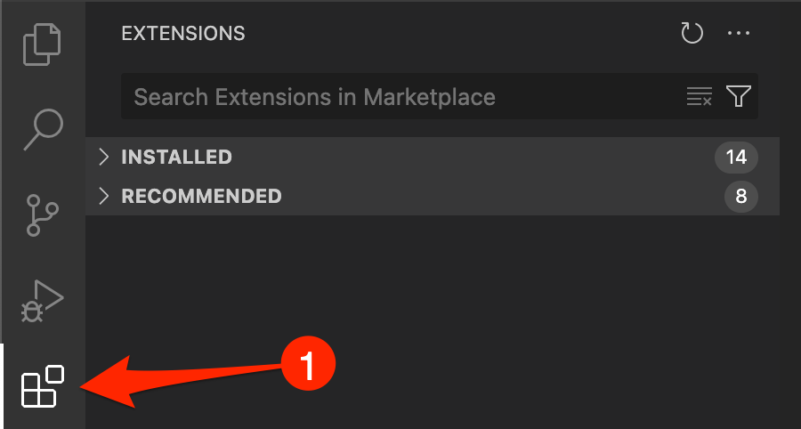 Open Extensions in the activity bar.&quot;